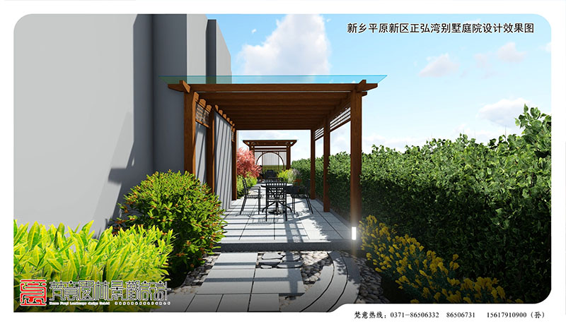 新鄉(xiāng)別墅庭院設計,平原新區(qū)正弘灣別墅庭院設計