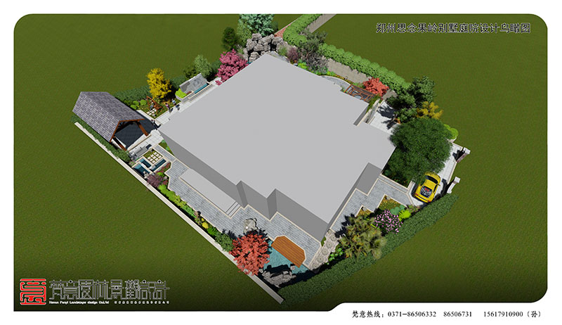 鄭州別墅庭院設(shè)計,鄭州思念果嶺別墅庭院設(shè)計